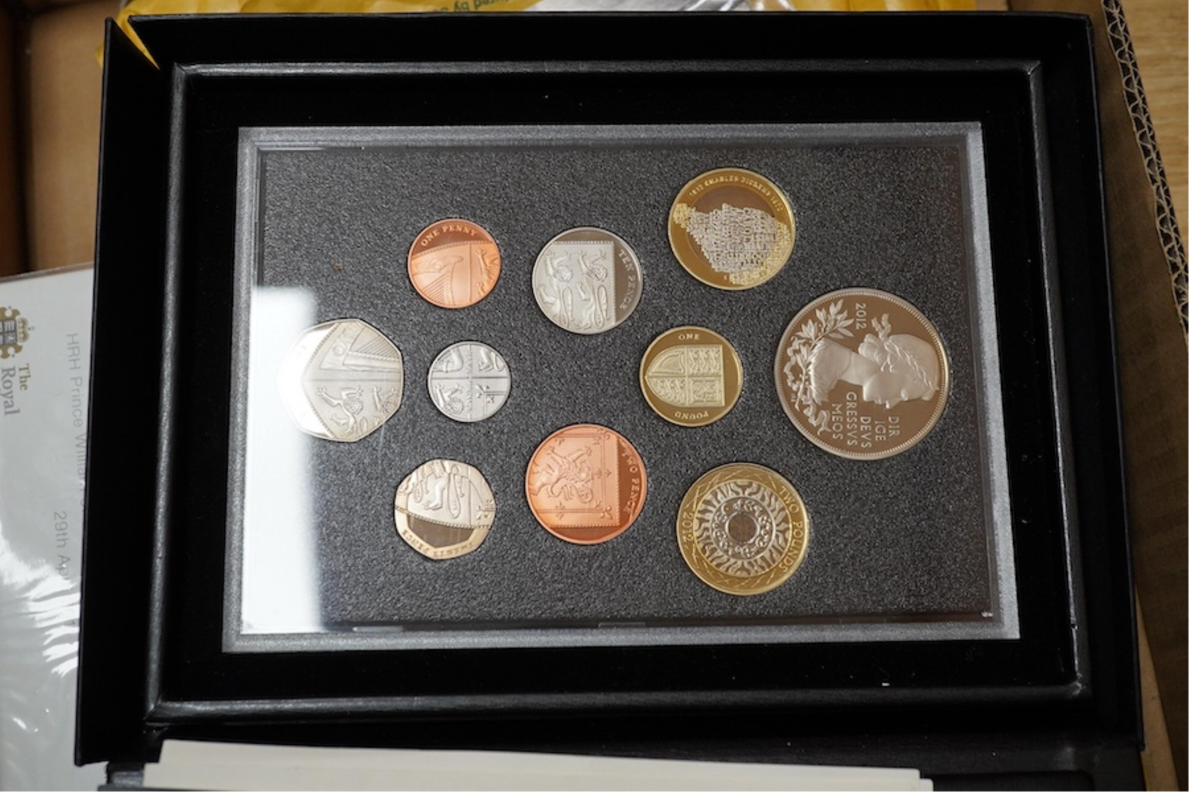 A collection of commemorative silver coins. Condition - varies